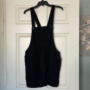 Black Corduroy Overall Dress